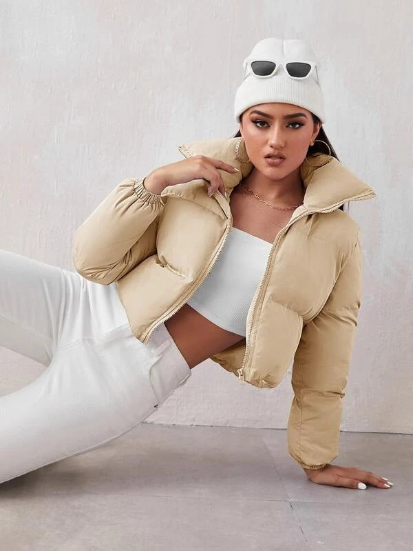 Winter long sleeve stand collar casual coat cotton jacket - MERGE.DAY.1.FREESTYLE