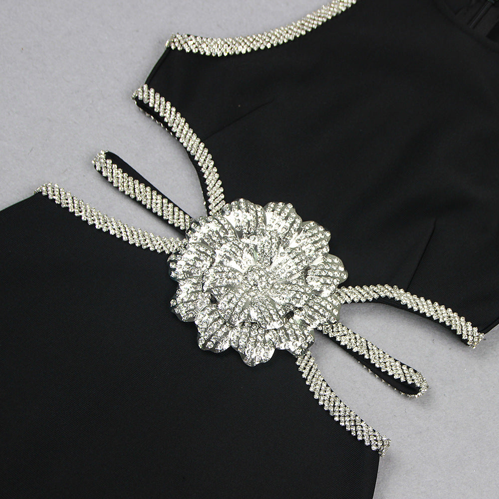2024 spring and summer waistless exquisite rhinestone flower dress - MERGE.DAY.1.FREESTYLE