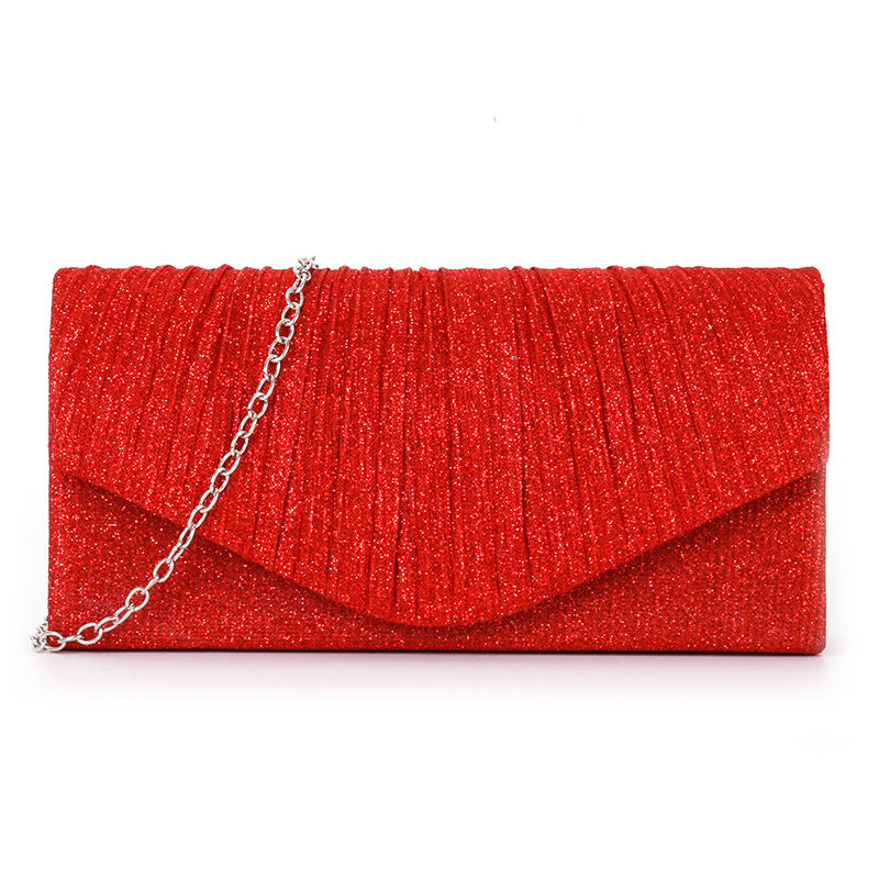 pleated striped veil flashing material handbag - MERGE.DAY.1.FREESTYLE
