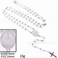 rosary necklace 6mm cross necklace - MERGE.DAY.1.FREESTYLE
