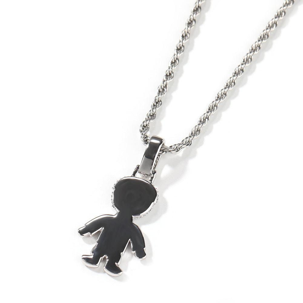 Cartoon Diamond Couple Pendant Necklace - MERGE.DAY.1.FREESTYLE