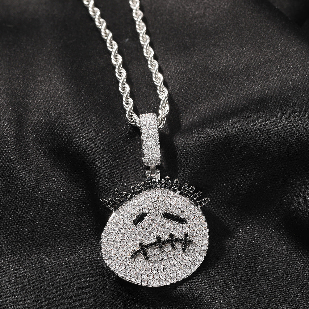 Hip-hop cartoon zircon spiky-head avatar necklace - MERGE.DAY.1.FREESTYLE