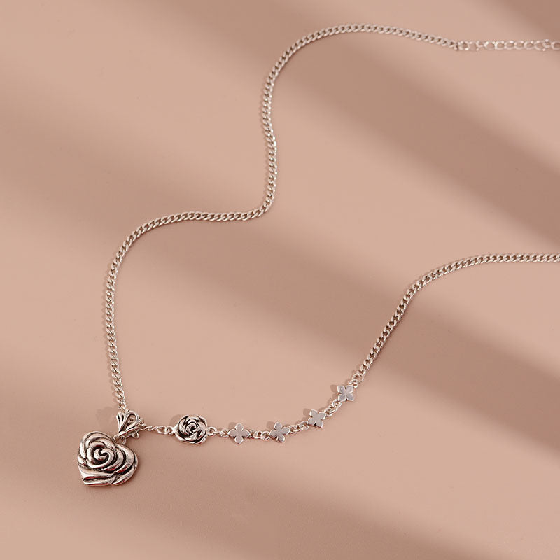 Thai Silver Rose Necklace - MERGE.DAY.1.FREESTYLE
