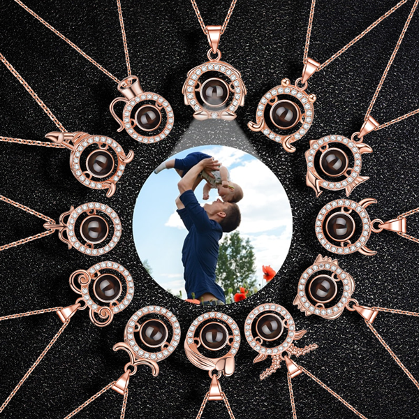 Photo Projection Necklace 12 Constellation Patterns Pendant Necklace - MERGE.DAY.1.FREESTYLE