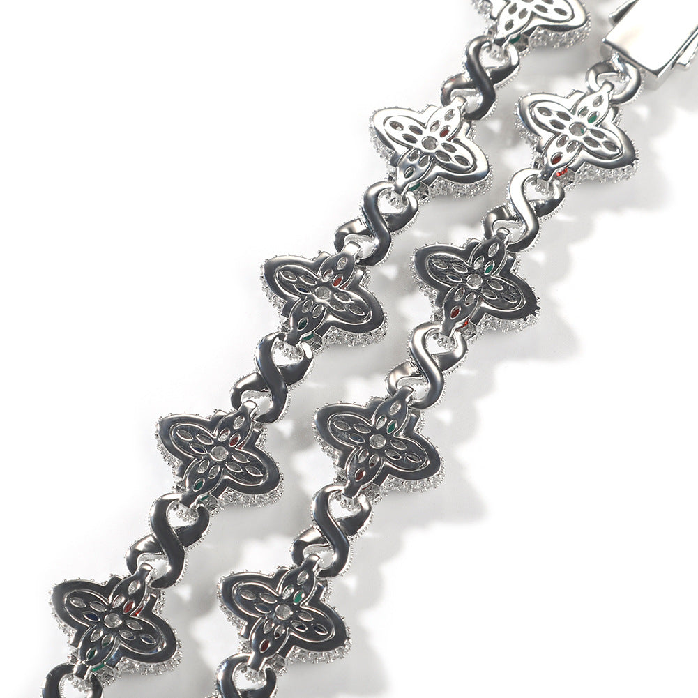 Hip-hop zircon colored infinite four-leaf clover bracelet - MERGE.DAY.1.FREESTYLE