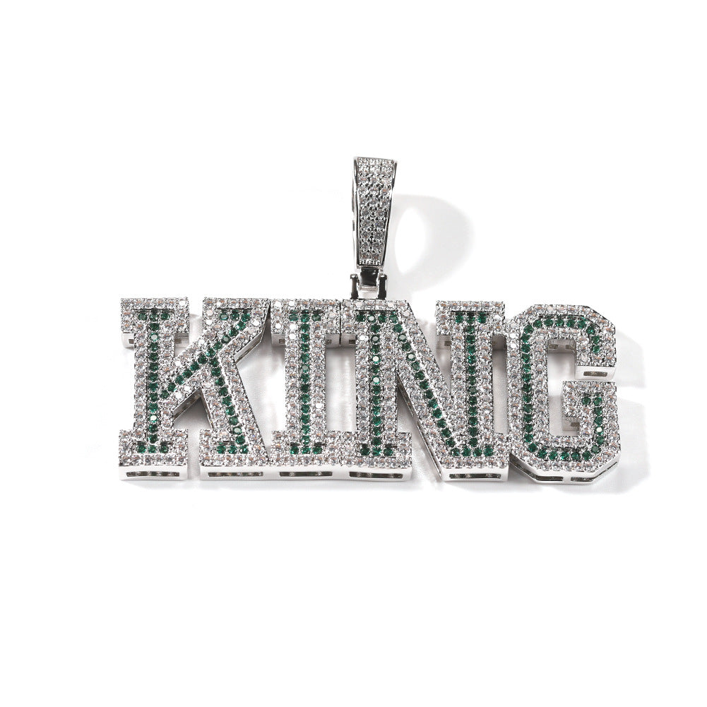 Alphabet Necklace Diamond Quartz Panel Hip Hop Necklace - MERGE.DAY.1.FREESTYLE