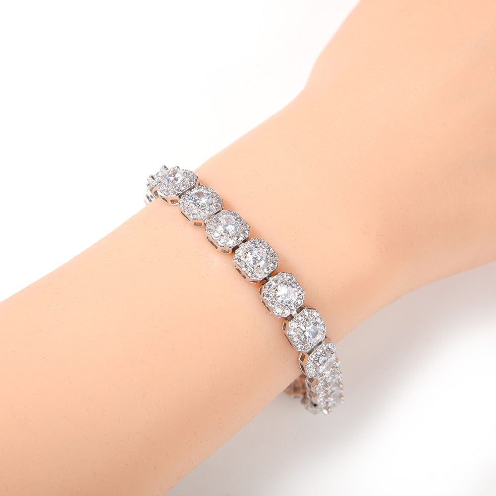 Hip-hop 9mm square rock candy zircon bracelet - MERGE.DAY.1.FREESTYLE