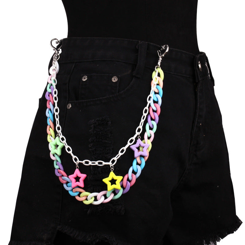 Acrylic pentagram macaron pants chain - MERGE.DAY.1.FREESTYLE