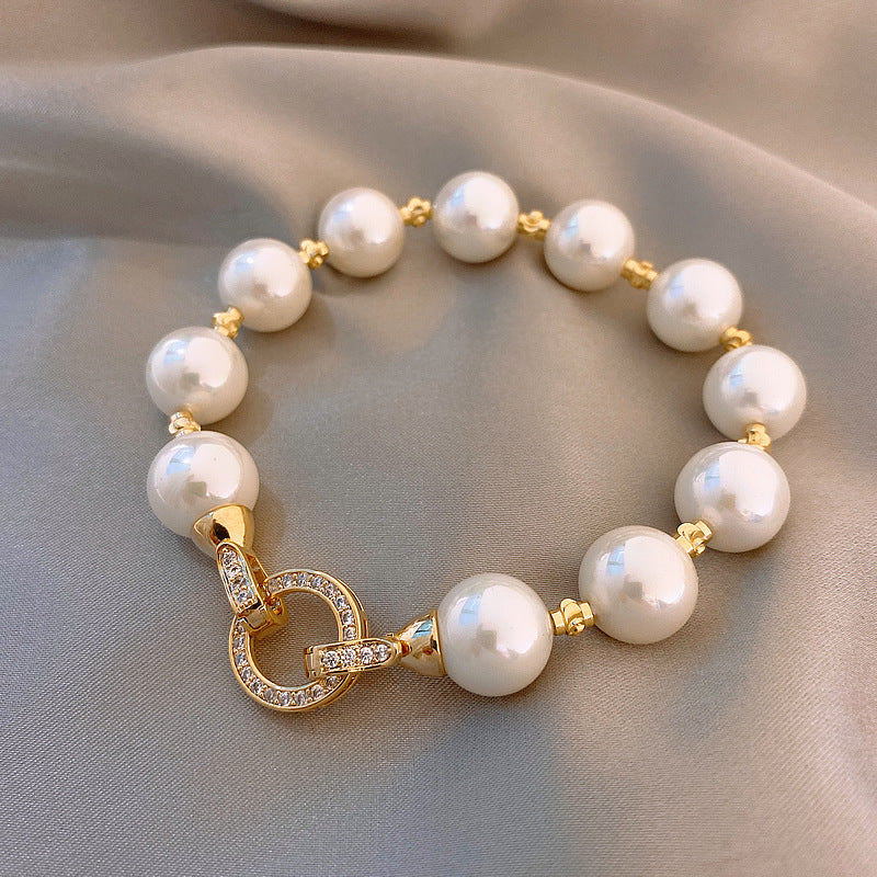 day collar large pearl inlaid zircon necklace - MERGE.DAY.1.FREESTYLE
