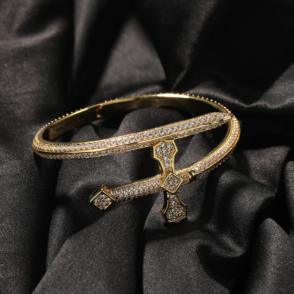 Hip-hop full-diamond justice sword bracelet inlaid with zircon - MERGE.DAY.1.FREESTYLE