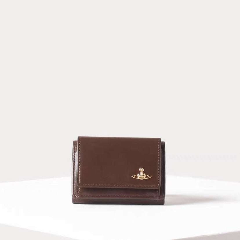 Trifold card holder cowhide card holder wallet solid color long - MERGE.DAY.1.FREESTYLE