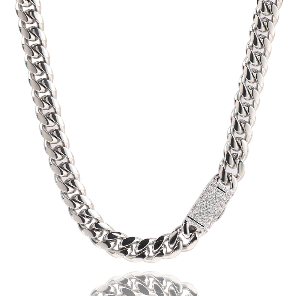 Hip-hop zircon stainless steel zircon necklace - MERGE.DAY.1.FREESTYLE
