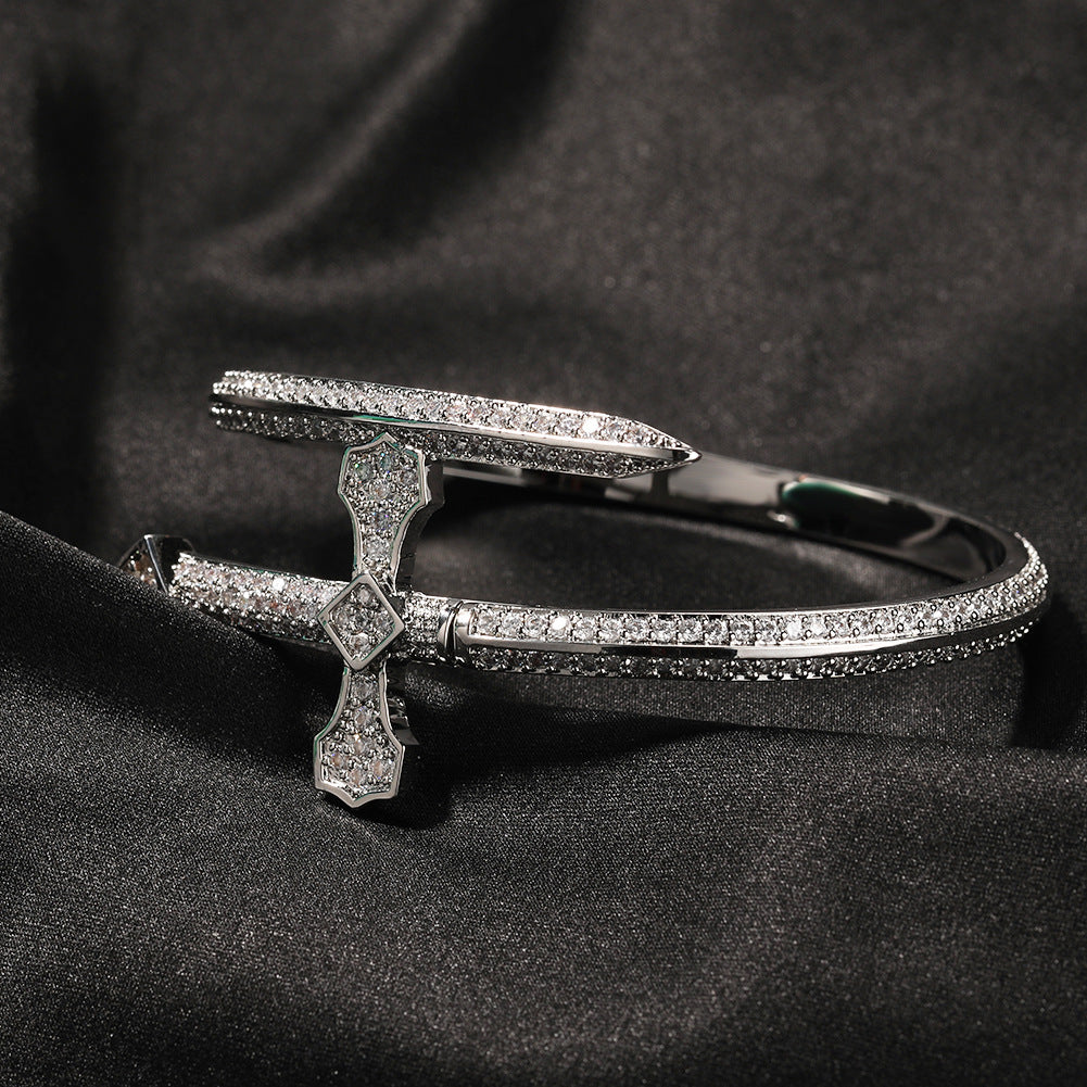Hip-hop full-diamond justice sword bracelet inlaid with zircon - MERGE.DAY.1.FREESTYLE