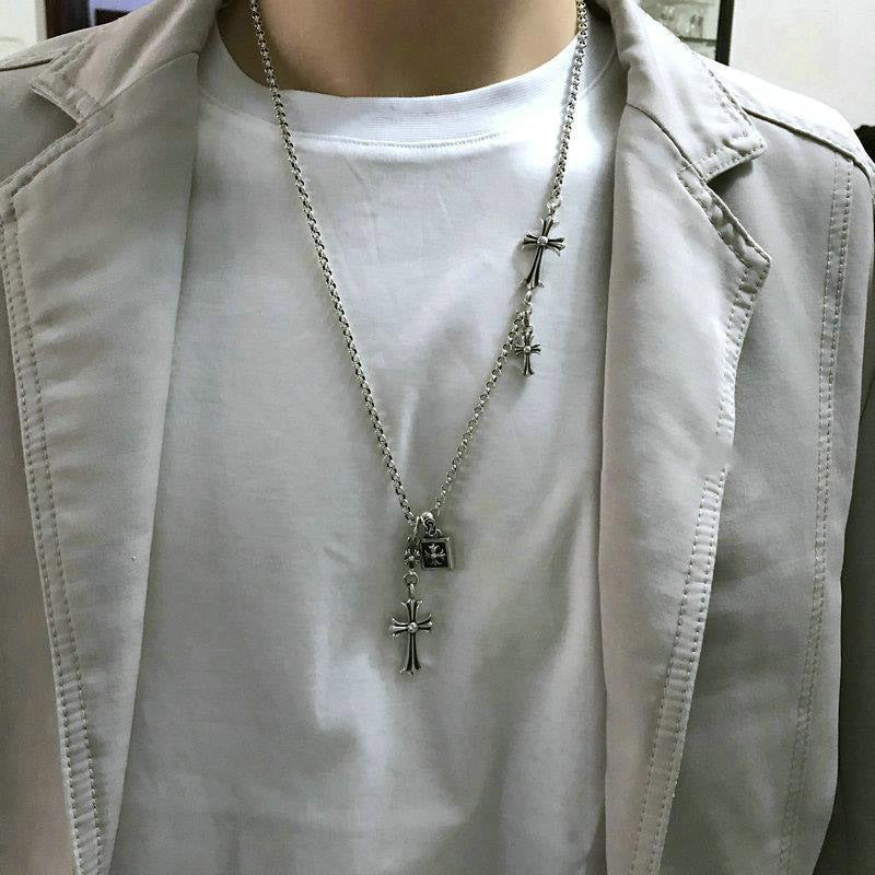 Cross multi-pendant necklace long necklace sweater chain - MERGE.DAY.1.FREESTYLE