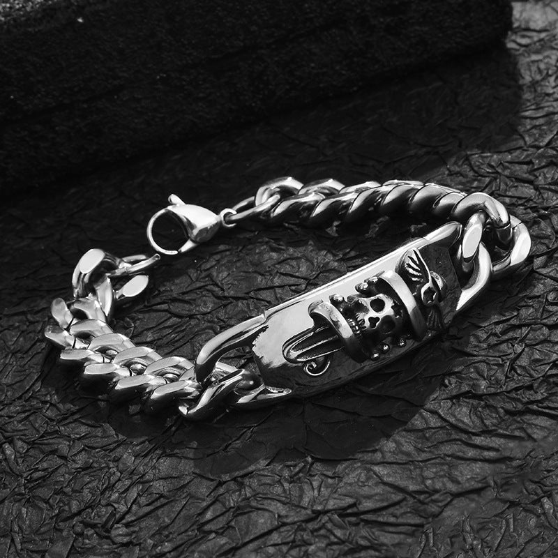 Pirates of the Caribbean skull dagger stainless steel bracelet - MERGE.DAY.1.FREESTYLE