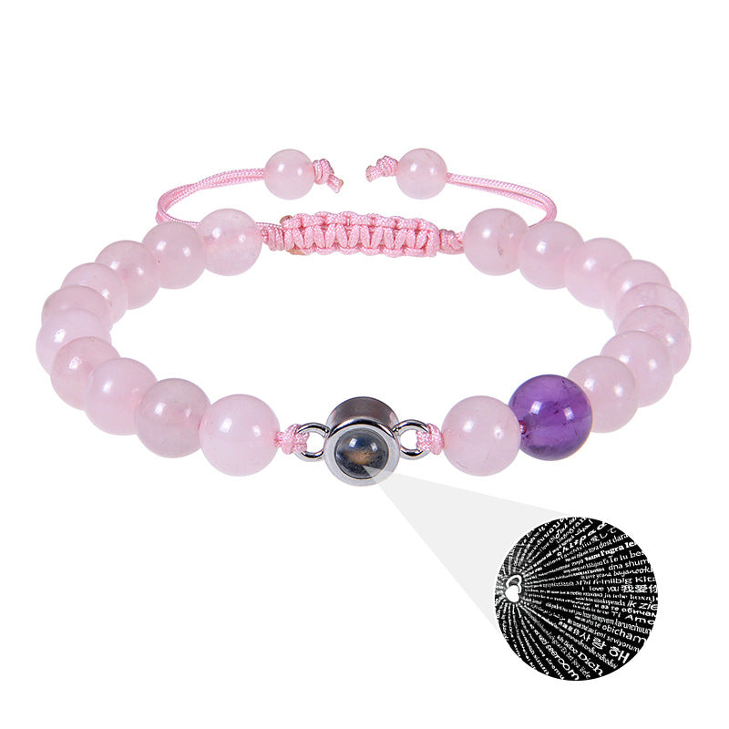 Pink crystal string stone projection bracelet - MERGE.DAY.1.FREESTYLE