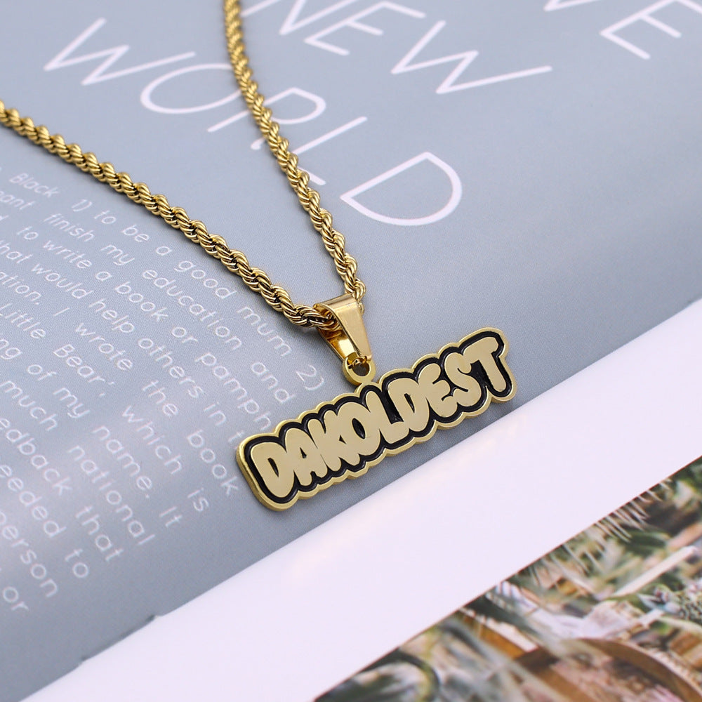 Customized vintage French ins enamel letter pendant - MERGE.DAY.1.FREESTYLE