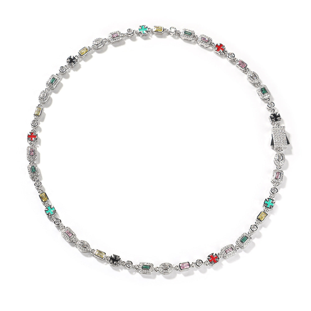 Hip-Hop Diamond-Encrusted 6mm Colored Gemstone Bracelet - MERGE.DAY.1.FREESTYLE