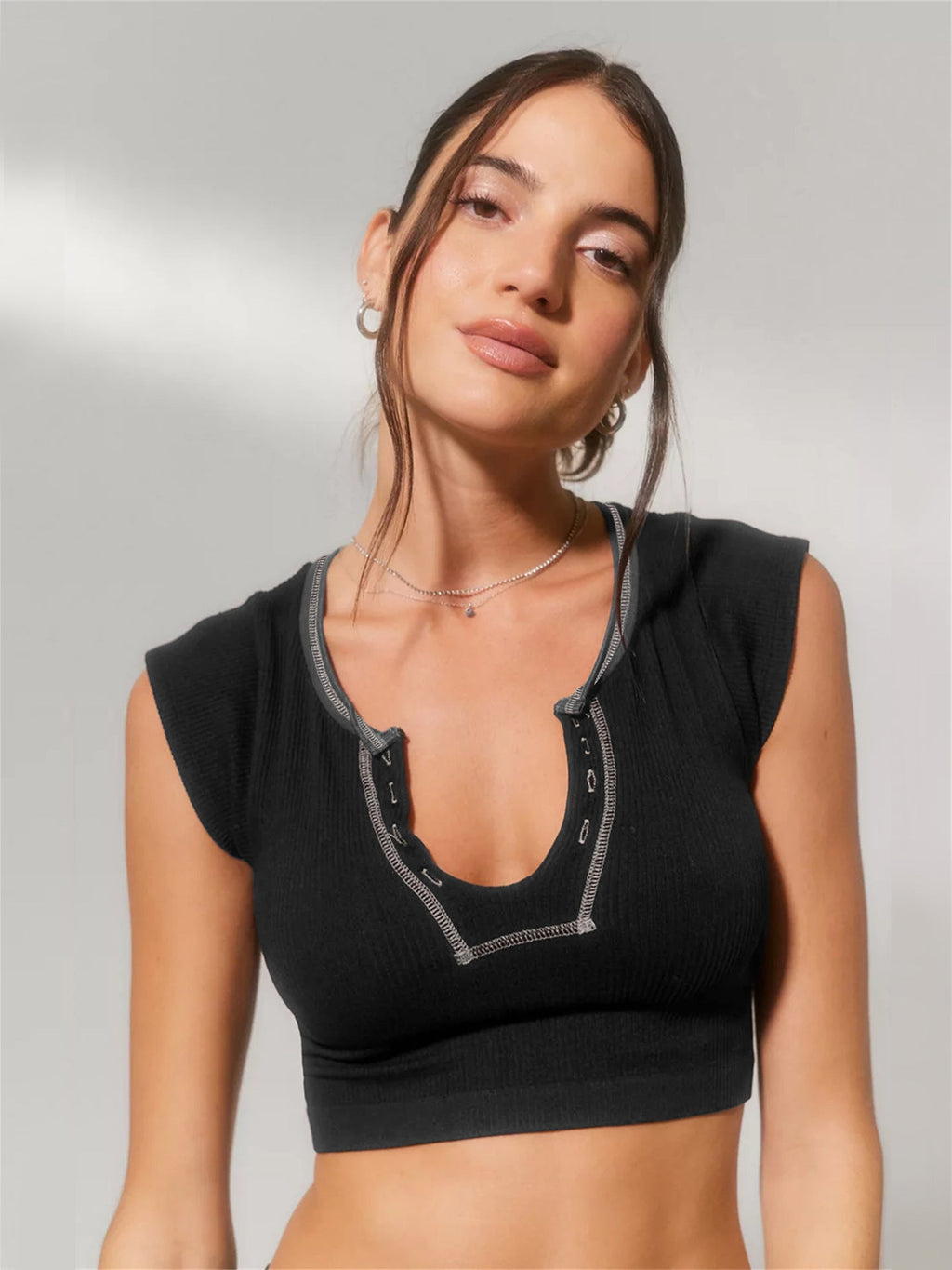Slim Fit Ultra Short Sexy Spicy Girls Top Knitted Thread T-shirt - MERGE.DAY.1.FREESTYLE