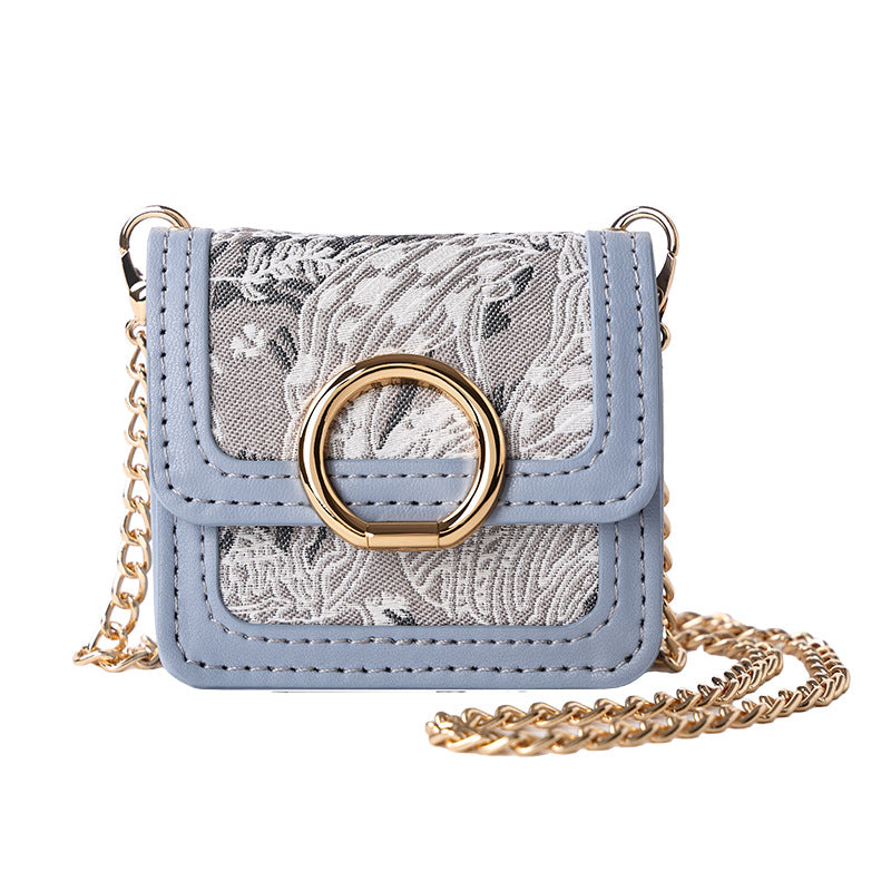 Retro Jacquard Mini Headphone Bag-Blue - MERGE.DAY.1.FREESTYLE
