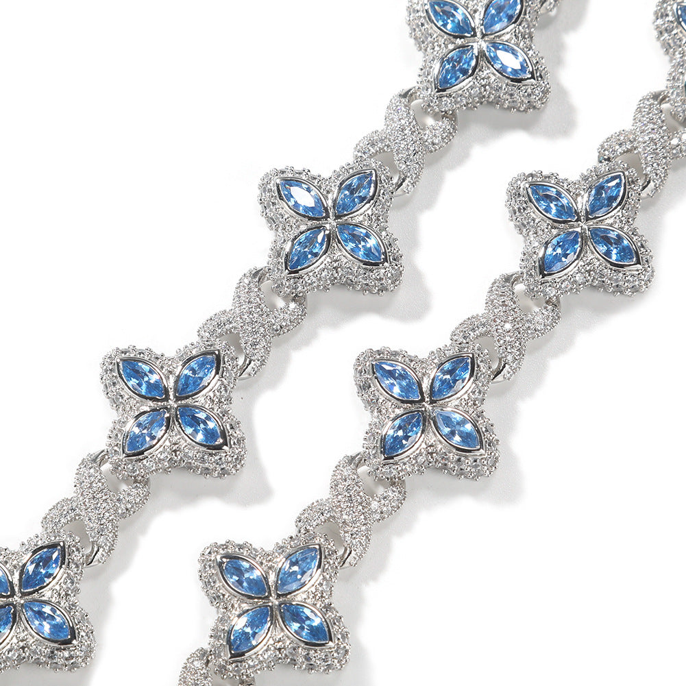 Hip-hop zircon colored infinite four-leaf clover bracelet - MERGE.DAY.1.FREESTYLE