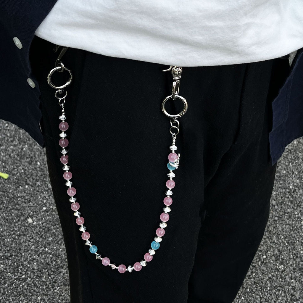 red and blue cat's eye stone chain - MERGE.DAY.1.FREESTYLE
