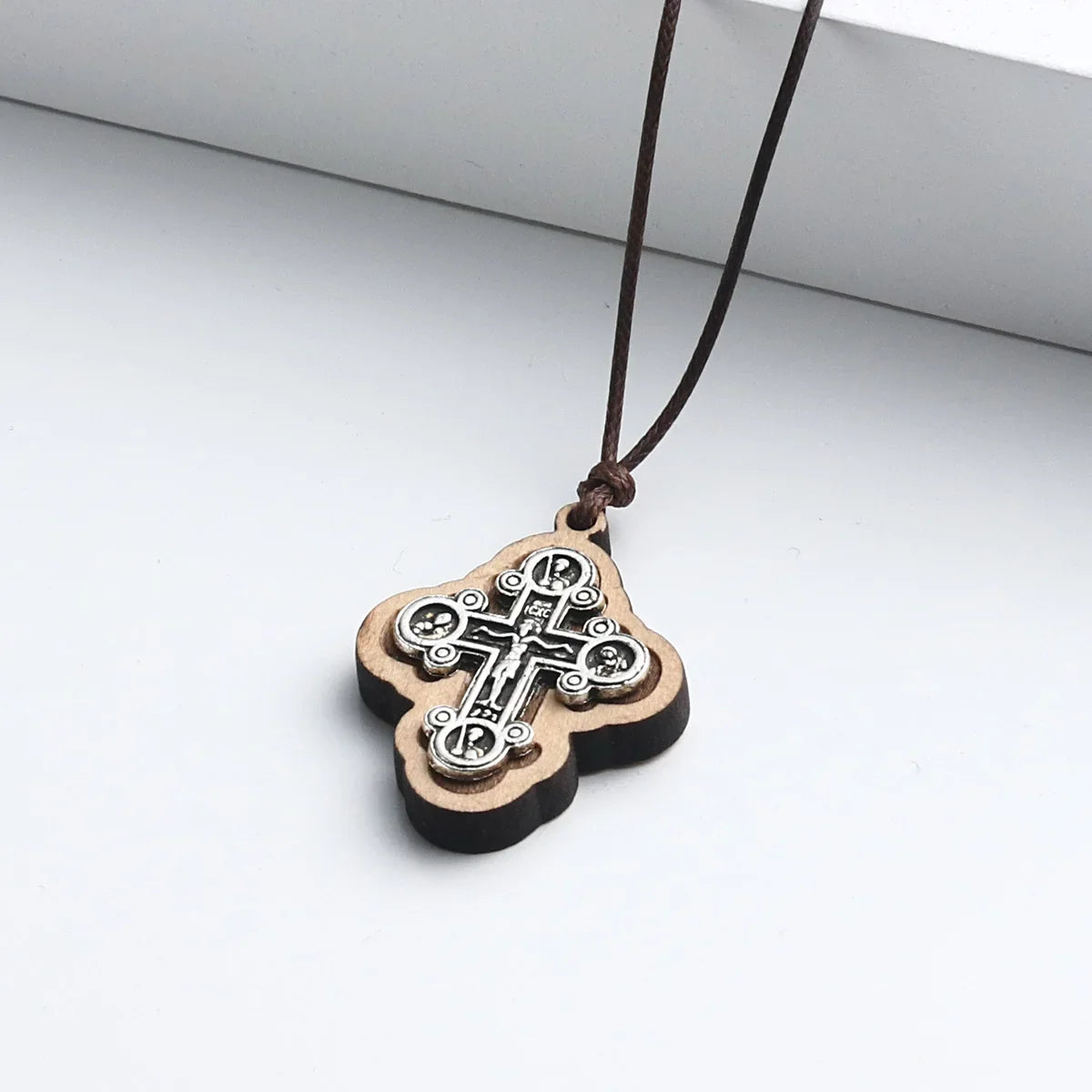 ICXC Wooden Saint Cross Pendant Necklaces - MERGE.DAY.1.FREESTYLE