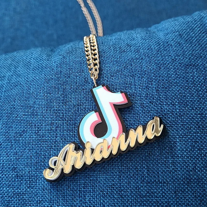 Personalised Kids Pendants acrylic Any Cartoon Character Nameplate Necklaces - MERGE.DAY.1.FREESTYLE