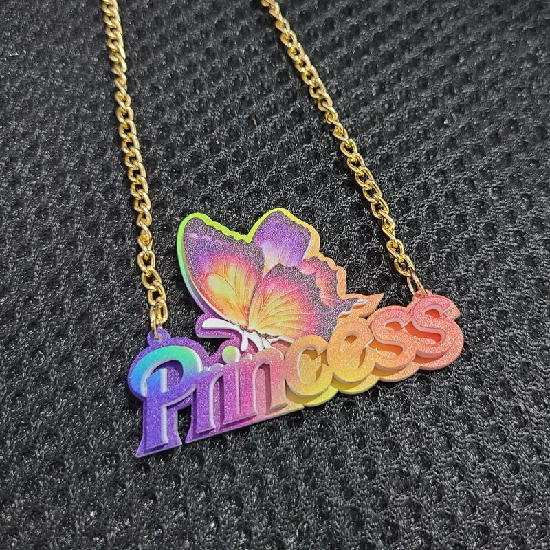 Personalised Kids Pendants acrylic Any Cartoon Character Nameplate Necklaces - MERGE.DAY.1.FREESTYLE