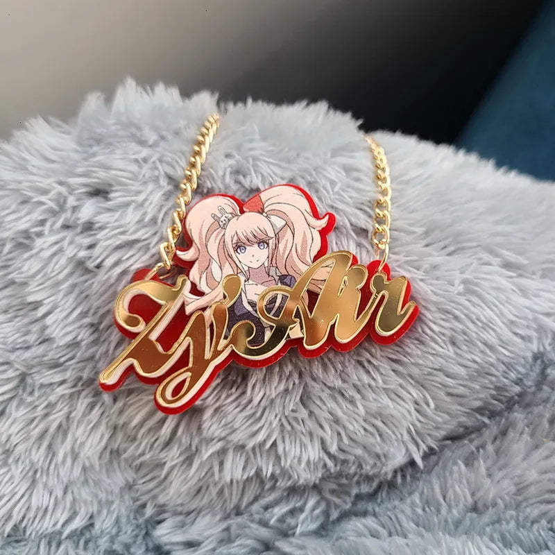 Personalised Kids Pendants acrylic Any Cartoon Character Nameplate Necklaces - MERGE.DAY.1.FREESTYLE