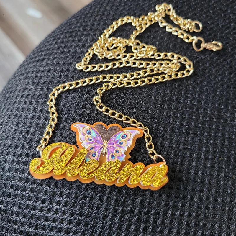 Personalised Kids Pendants acrylic Any Cartoon Character Nameplate Necklaces - MERGE.DAY.1.FREESTYLE