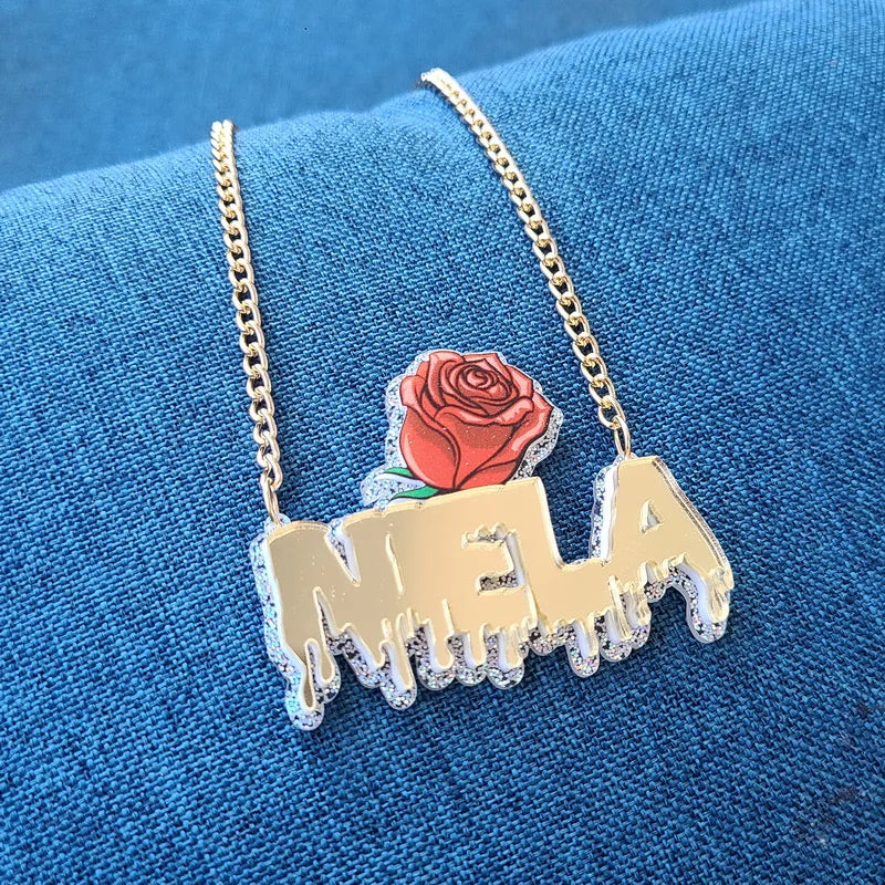 Personalised Kids Pendants acrylic Any Cartoon Character Nameplate Necklaces - MERGE.DAY.1.FREESTYLE
