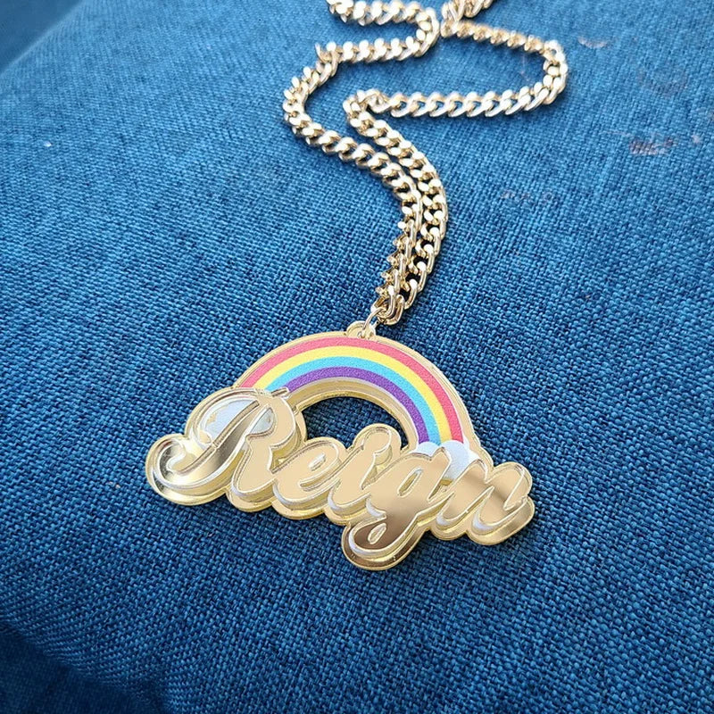 Personalised Kids Pendants acrylic Any Cartoon Character Nameplate Necklaces - MERGE.DAY.1.FREESTYLE