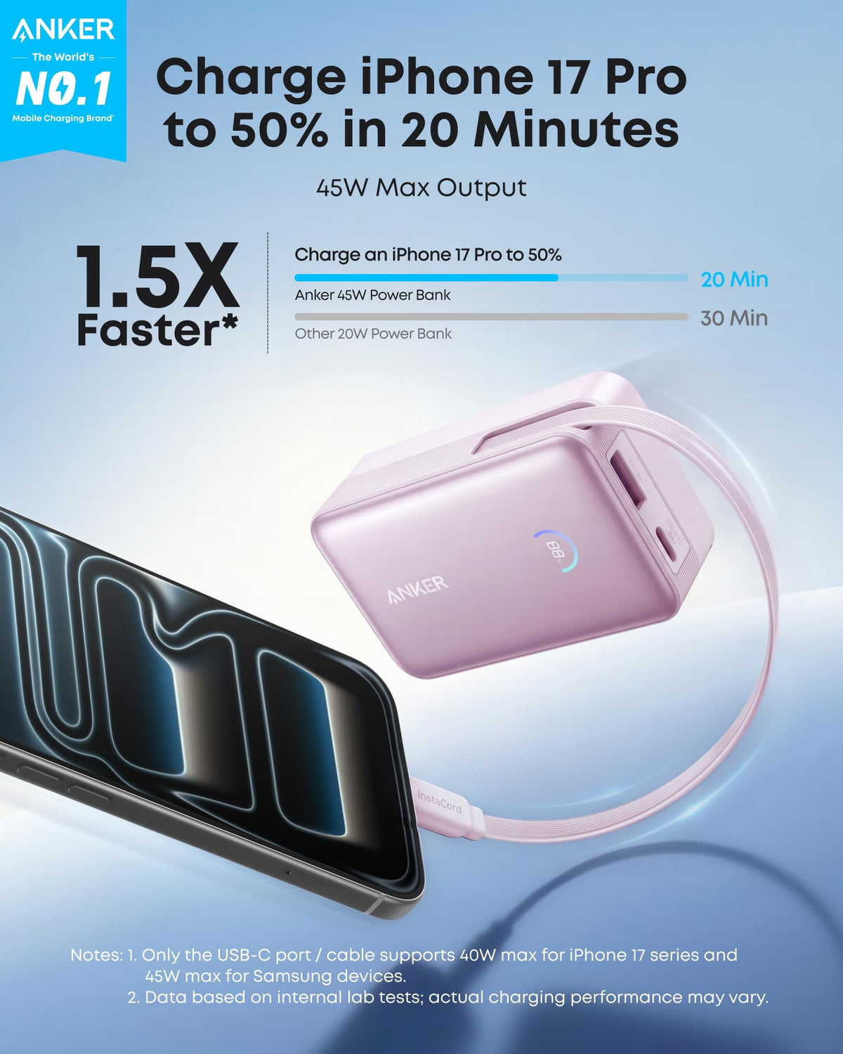 Anker Nano Power Bank (10K, 45W, Built-In Retractable USB-C Cable) - MERGE.DAY.1.FREESTYLE