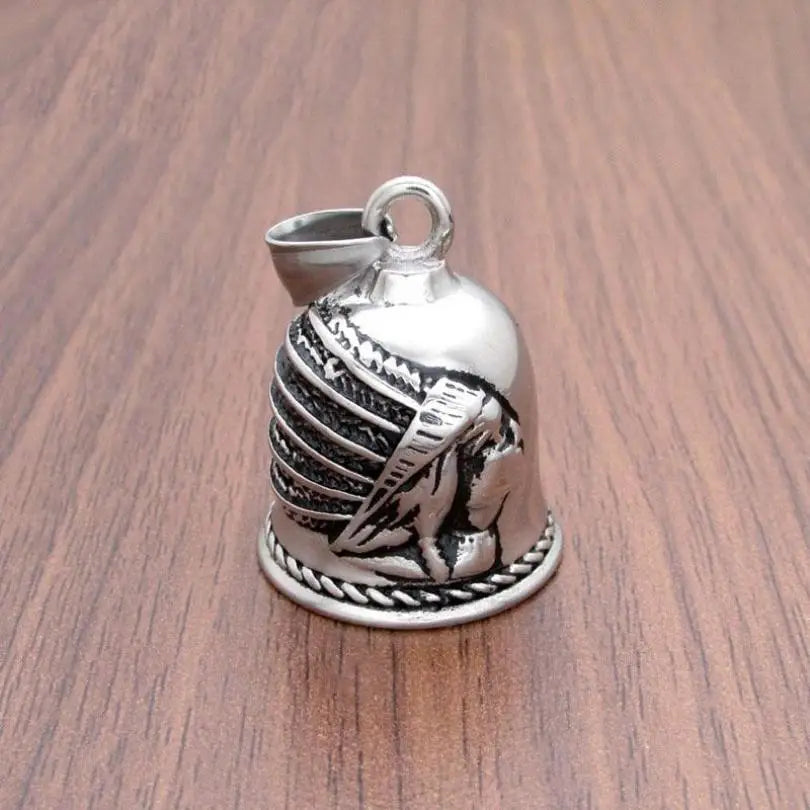 Red Cross Silver-Plated Wings Motorcycle Bell Pendant Necklace - MERGE.DAY.1.FREESTYLE