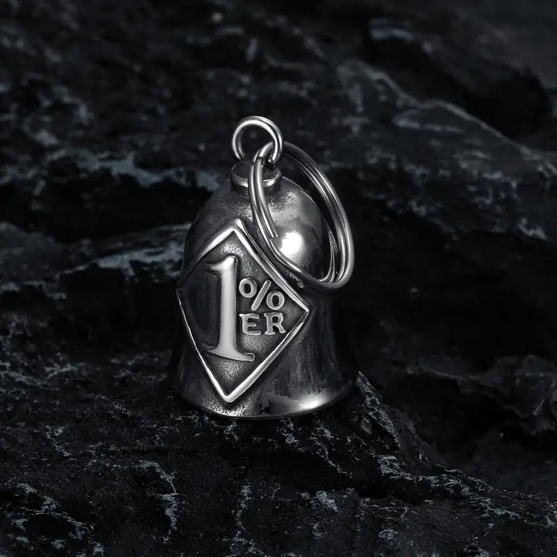 Red Cross Silver-Plated Wings Motorcycle Bell Pendant Necklace - MERGE.DAY.1.FREESTYLE