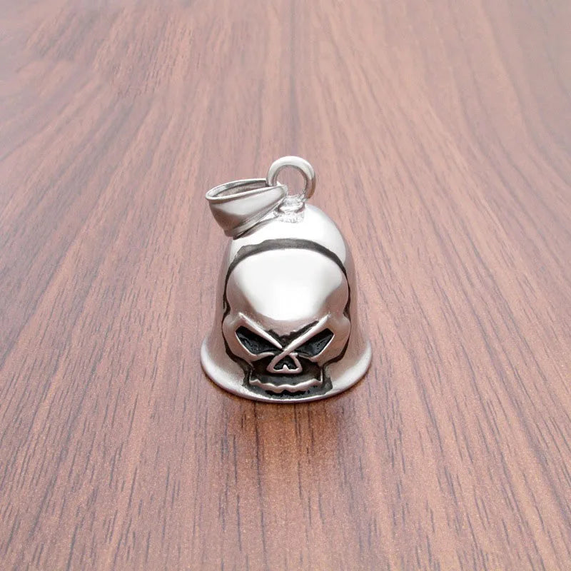 Red Cross Silver-Plated Wings Motorcycle Bell Pendant Necklace - MERGE.DAY.1.FREESTYLE