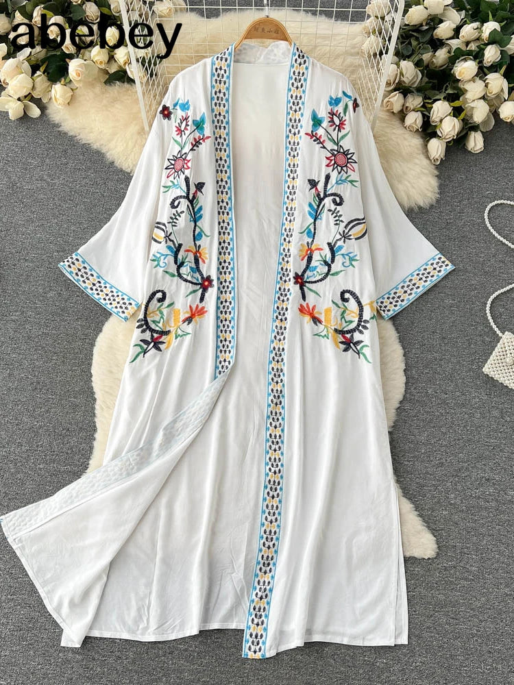Retro Embroidery Sun Protection Shirt Chiffon Long Streetwear - MERGE.DAY.1.FREESTYLE