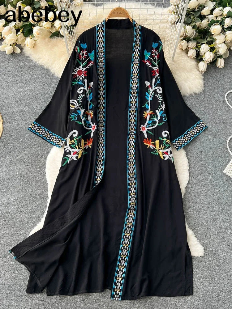 Retro Embroidery Sun Protection Shirt Chiffon Long Streetwear - MERGE.DAY.1.FREESTYLE
