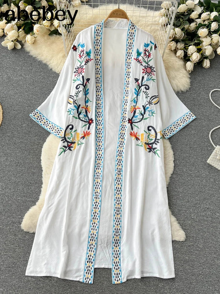 Retro Embroidery Sun Protection Shirt Chiffon Long Streetwear - MERGE.DAY.1.FREESTYLE