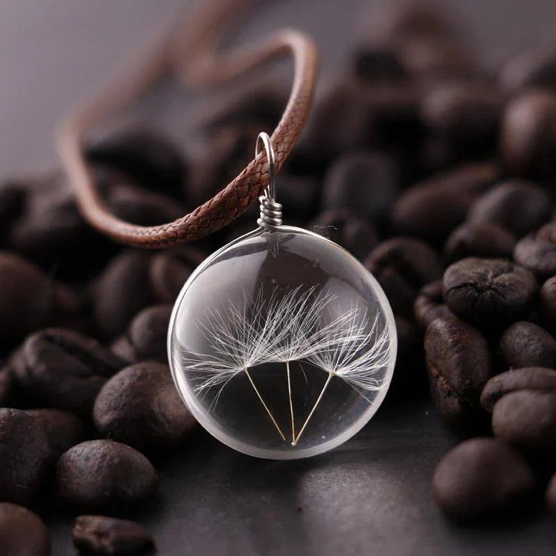 dandelion necklace Lucky WISH Glass Ball Jewelry - MERGE.DAY.1.FREESTYLE