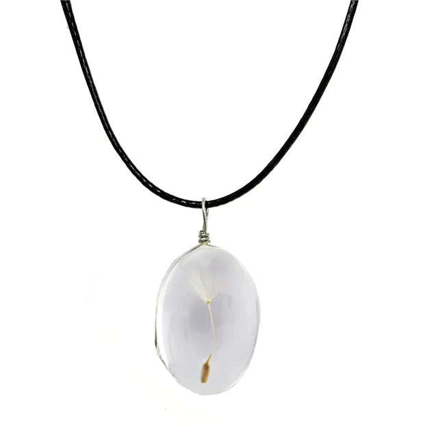 dandelion necklace Lucky WISH Glass Ball Jewelry - MERGE.DAY.1.FREESTYLE