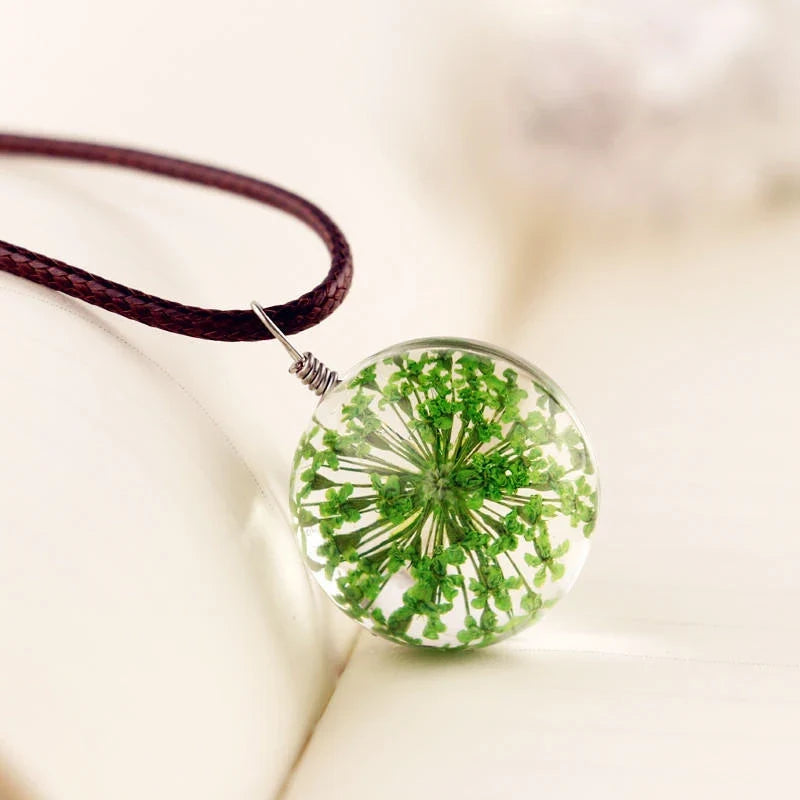 dandelion necklace Lucky WISH Glass Ball Jewelry - MERGE.DAY.1.FREESTYLE