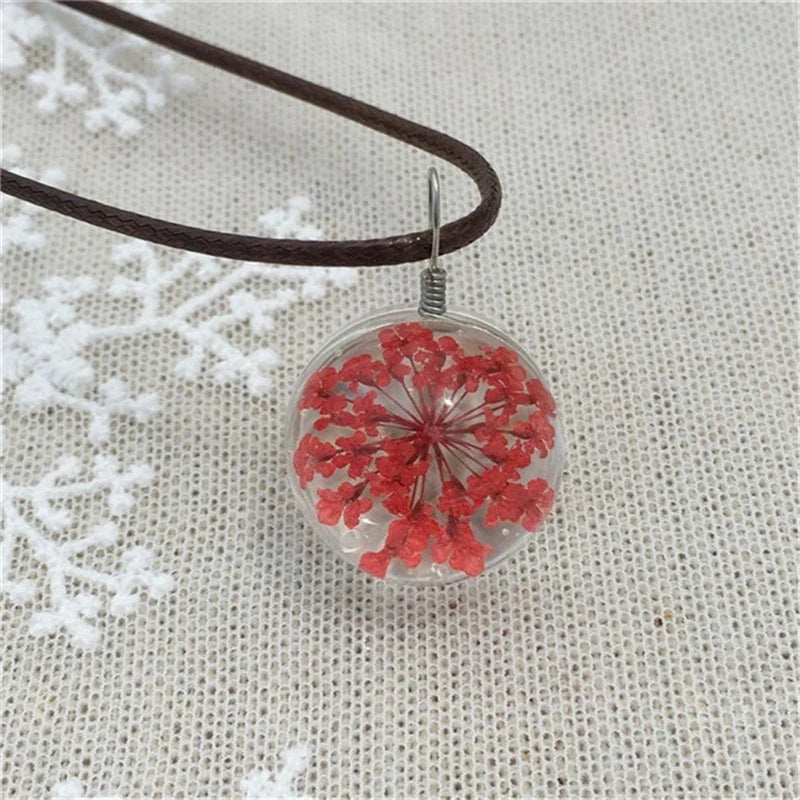 dandelion necklace Lucky WISH Glass Ball Jewelry - MERGE.DAY.1.FREESTYLE