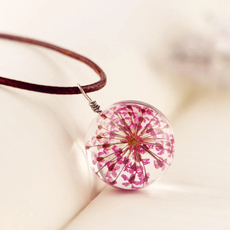 dandelion necklace Lucky WISH Glass Ball Jewelry - MERGE.DAY.1.FREESTYLE