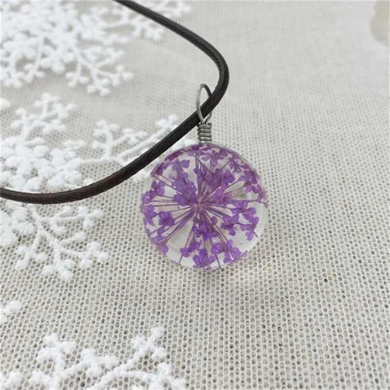 dandelion necklace Lucky WISH Glass Ball Jewelry - MERGE.DAY.1.FREESTYLE