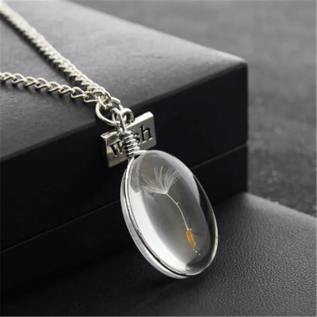 dandelion necklace Lucky WISH Glass Ball Jewelry - MERGE.DAY.1.FREESTYLE