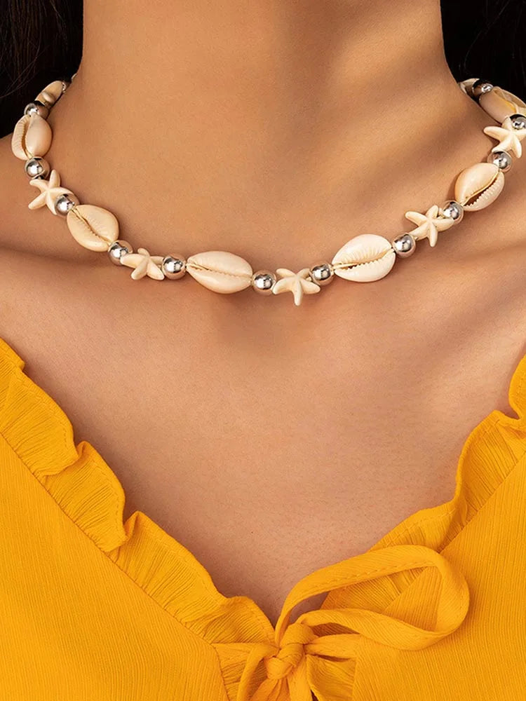 Fashion Rope Chain Natural Shell Choker Necklace - MERGE.DAY.1.FREESTYLE