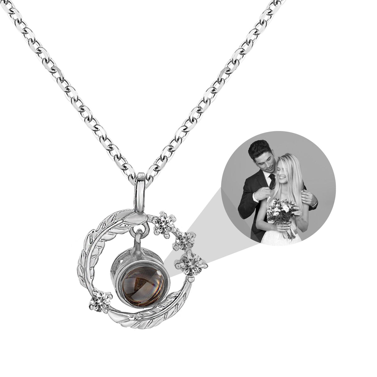 Personalized Photo Feather Projection Necklace New Jewelry - MERGE.DAY.1.FREESTYLE