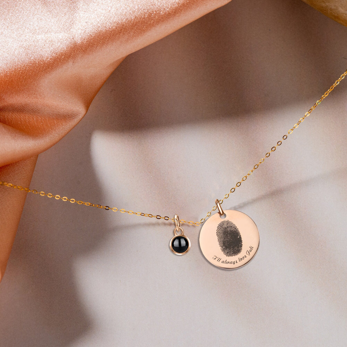 Fingerprint necklace with customizable photos Projection Necklace Pendant Jewelry - MERGE.DAY.1.FREESTYLE